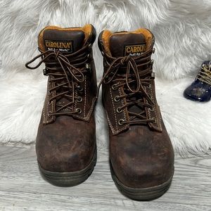 Carolina Womens CA1620 Waterproof Composite Toe Work Boot Size 7 M Brown Leather